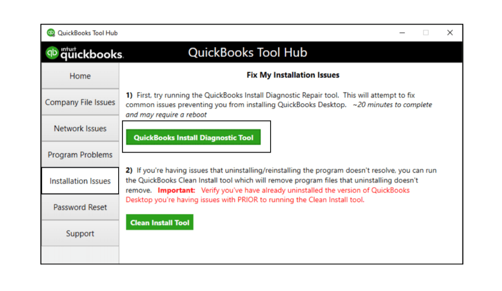 Tool Windows: Quickbooks desktop install diagnostic tool